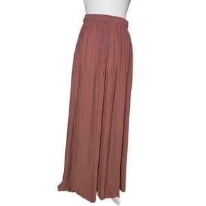 Vintage Pleated High Waisted Maxi Shirt in Dusty Rose O/S